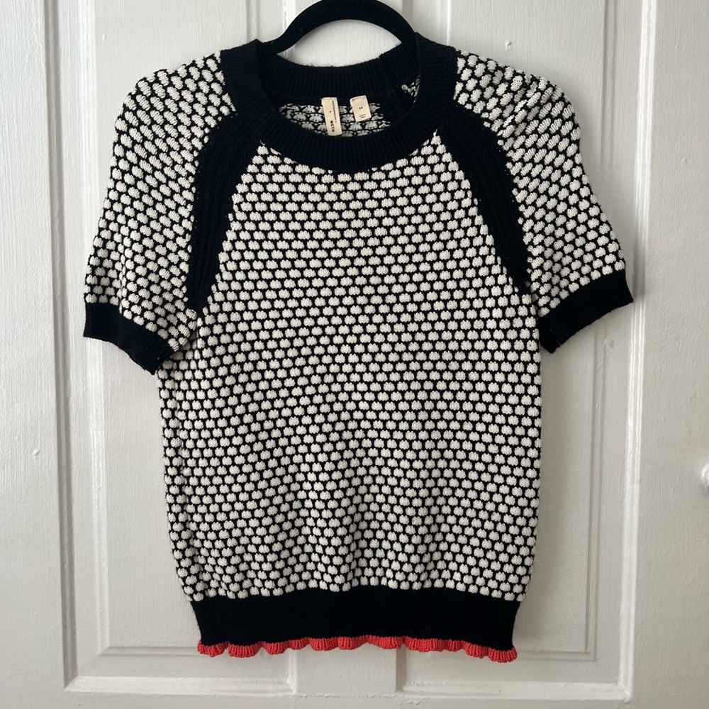 Anthropologie Sweater Knit Short Sleeve Top